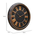 Romania Antique Analog Wall Clock (Black & Gold)