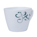 Arias by Lara Dutta Blue Spring Cup & Saucer Set of 12 (220 ml, 6 Cups & 6 Saucers, White)