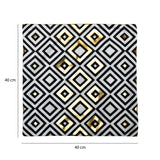 Geometric Polyester 16' x 16' Cushion Cover (Off White & Gold)