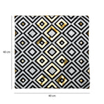 Geometric Polyester 16' x 16' Cushion Cover (Off White & Gold)