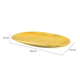 Glaze Oval Ceramic Decorative Platter (Gold)