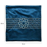 Embroidered Cotton Polyester 16' x 16' Cushion Cover (Blue)