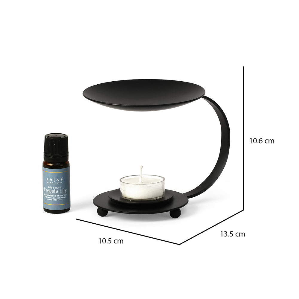 Arias by Lara Dutta Wild Lotus and Freesia Lily Aroma Diffuser Set (Black)