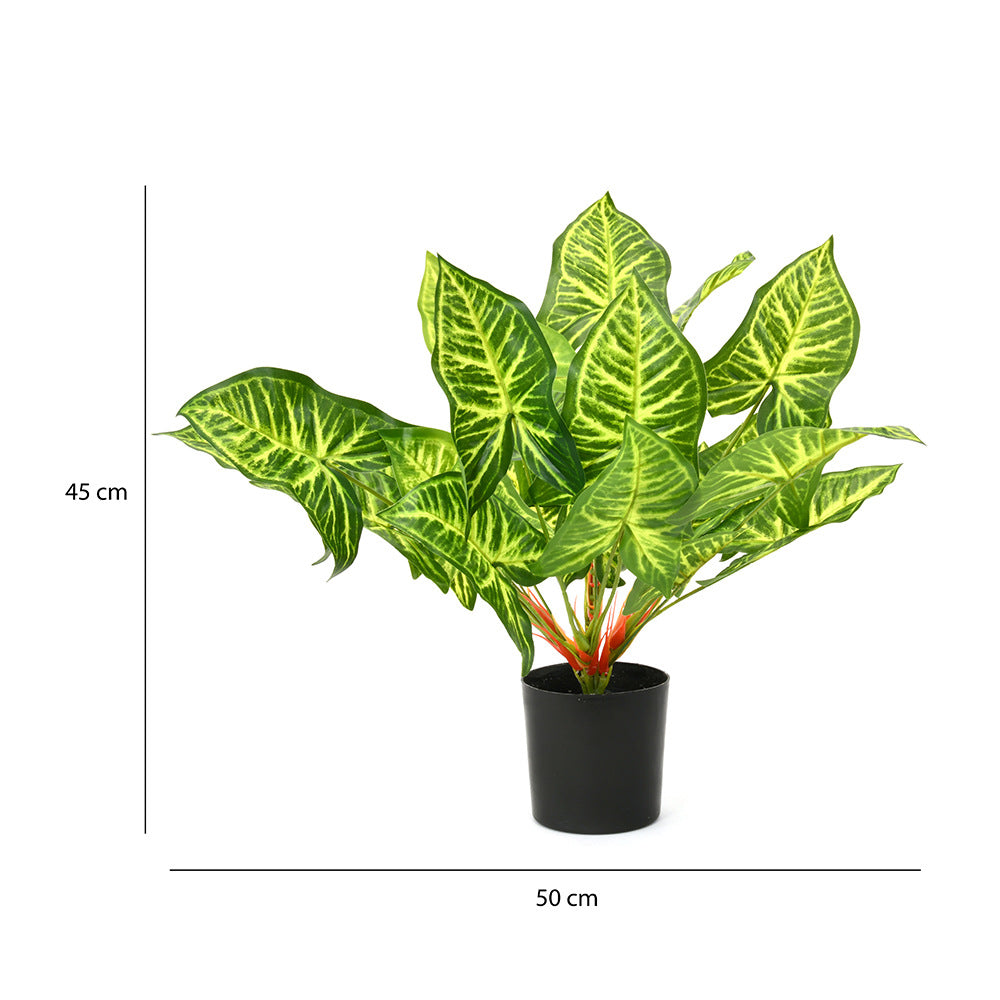 Tropicana Caladium Artificial Potted Plant (Green)