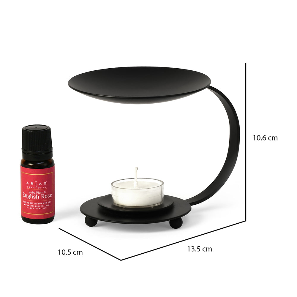 Arias by Lara Dutta Ruby Plum and English Rose Aroma Diffuser Set (Black)