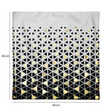 Abstract Polyester 16" x 16" Cushion Cover (Off White & Gold)