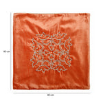 Embroidered Cotton Polyester 16' x 16' Cushion Cover (Orange)