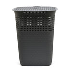 Rectangular 55 L Polypropylene Laundry Basket with Lid (Grey)