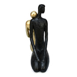 Sitting Couple Decorative Polyresin Showpiece (Black & Gold)