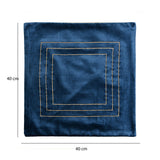 Solid Cotton Polyester 16' x 16' Cushion Covers Set of 2 (Blue)