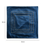 Solid Cotton Polyester 16' x 16' Cushion Covers Set of 2 (Blue)