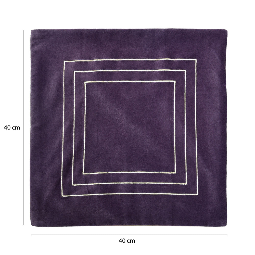 Solid Cotton Polyester 16" x 16" Cushion Covers Set of 2 (Lavender)