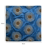 Floral Cotton Polyester 16" x 16" Cushion Covers Set of 2 (Blue)