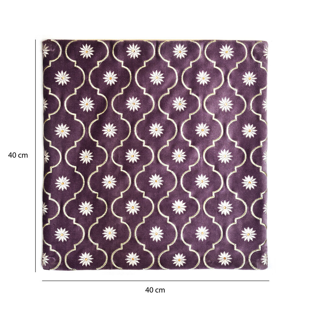 Abstract Cotton Polyester 16' x 16' Cushion Covers Set of 2 (Lavender)