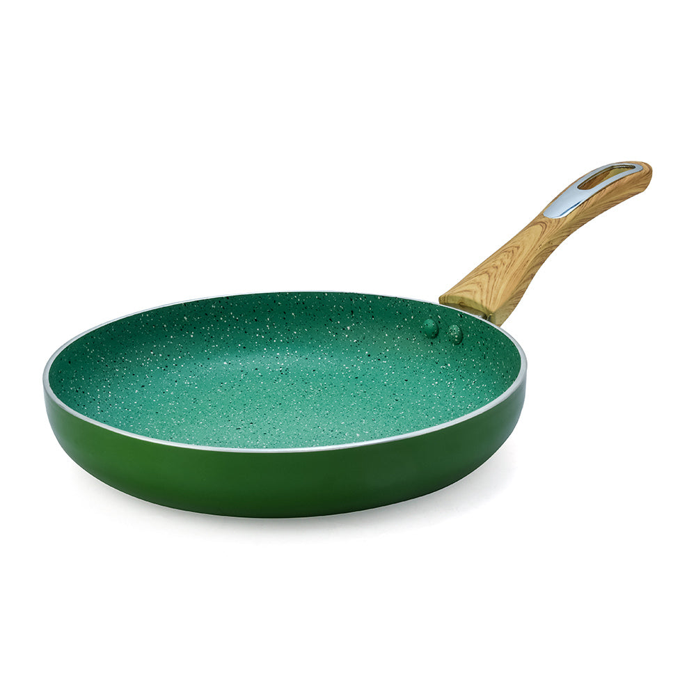 Arias by Lara Dutta Non-Stick Fry Pan With Dosa Tawa and Kadhai With Lid Set of 3 (Emerald)