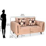 Harper 2 Seater Fabric Sofa (Peach)