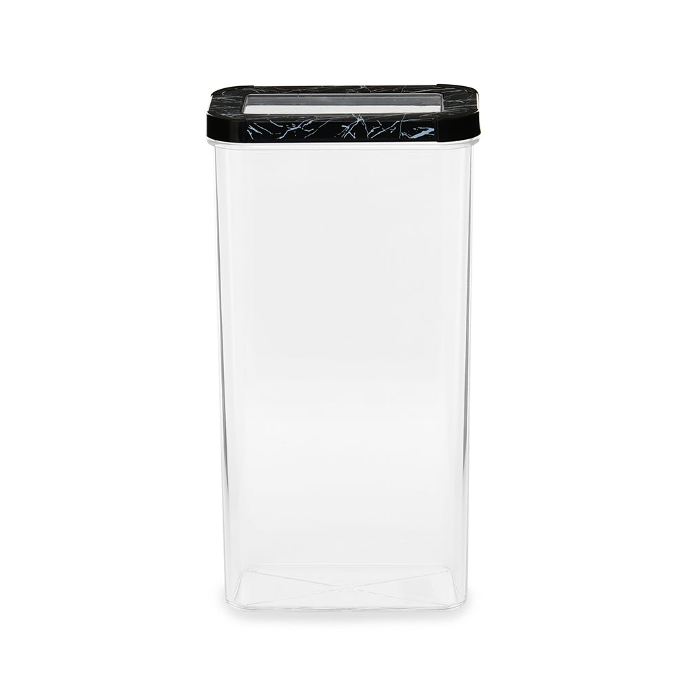 Ebony Rectangular 3000 ml Canister Storage Container (Black)