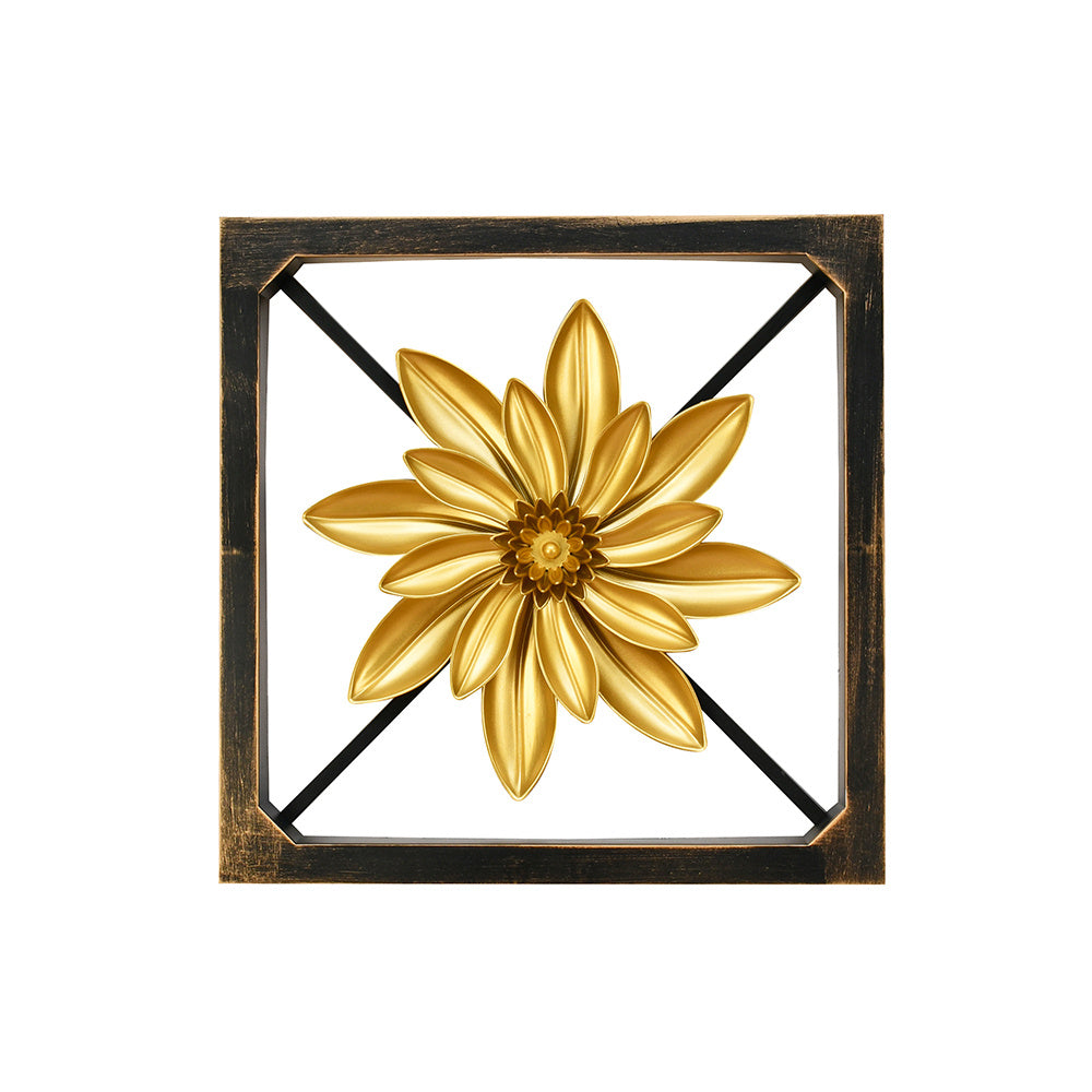 Floral Plaque Frame Wall Decor (Gold)