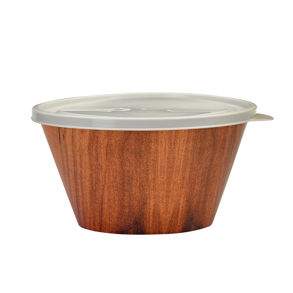 Plastic 460 ml Snack Bowl With Lid (Brown)