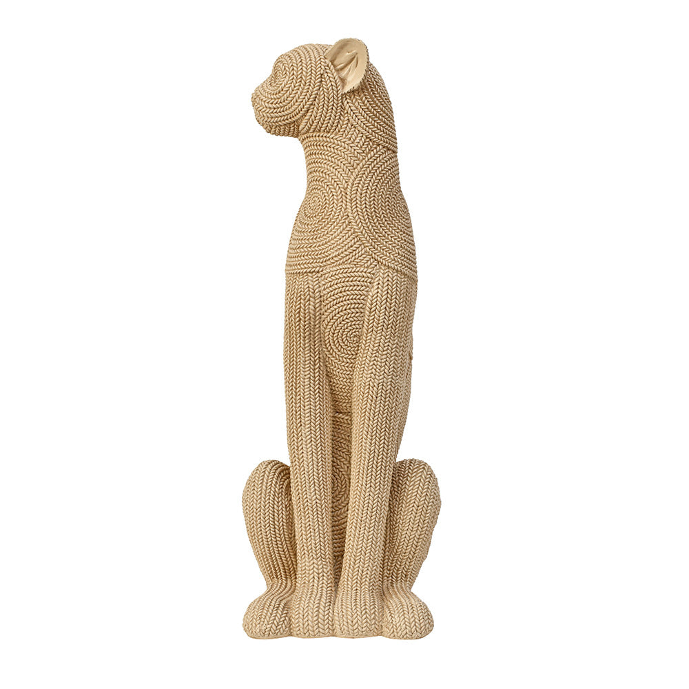 Panther Decorative Polyresin Showpiece (Cream)