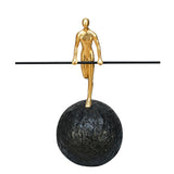 Balancing Man Decorative Polyresin Showpiece (Black & Gold)