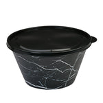 Plastic 460 ml Snack Bowl With Lid (Black)