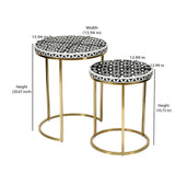 Ingrid Engineered Wood and Resin Top Nest Tables Set of 2 (Gold)