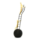 Two Men Climbing Decorative Polyresin Showpiece (Black & Gold)