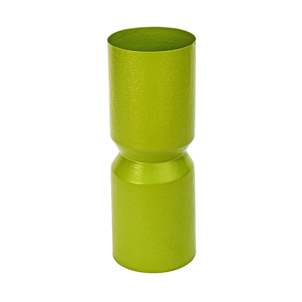 Hourglass Decorative Metal Vase (Green)