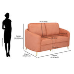 Arch 2 Seater Fabric Sofa (Rust)