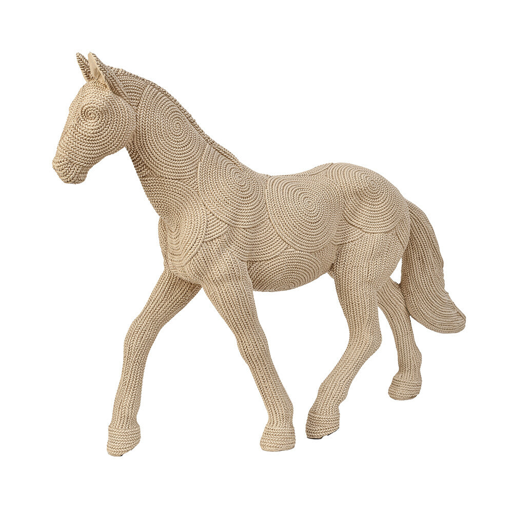 Horse Decorative Polyresin Showpiece (Cream)