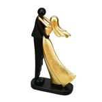 Ballroom Dancing Couple Polyresin Showpiece (Black & Gold)