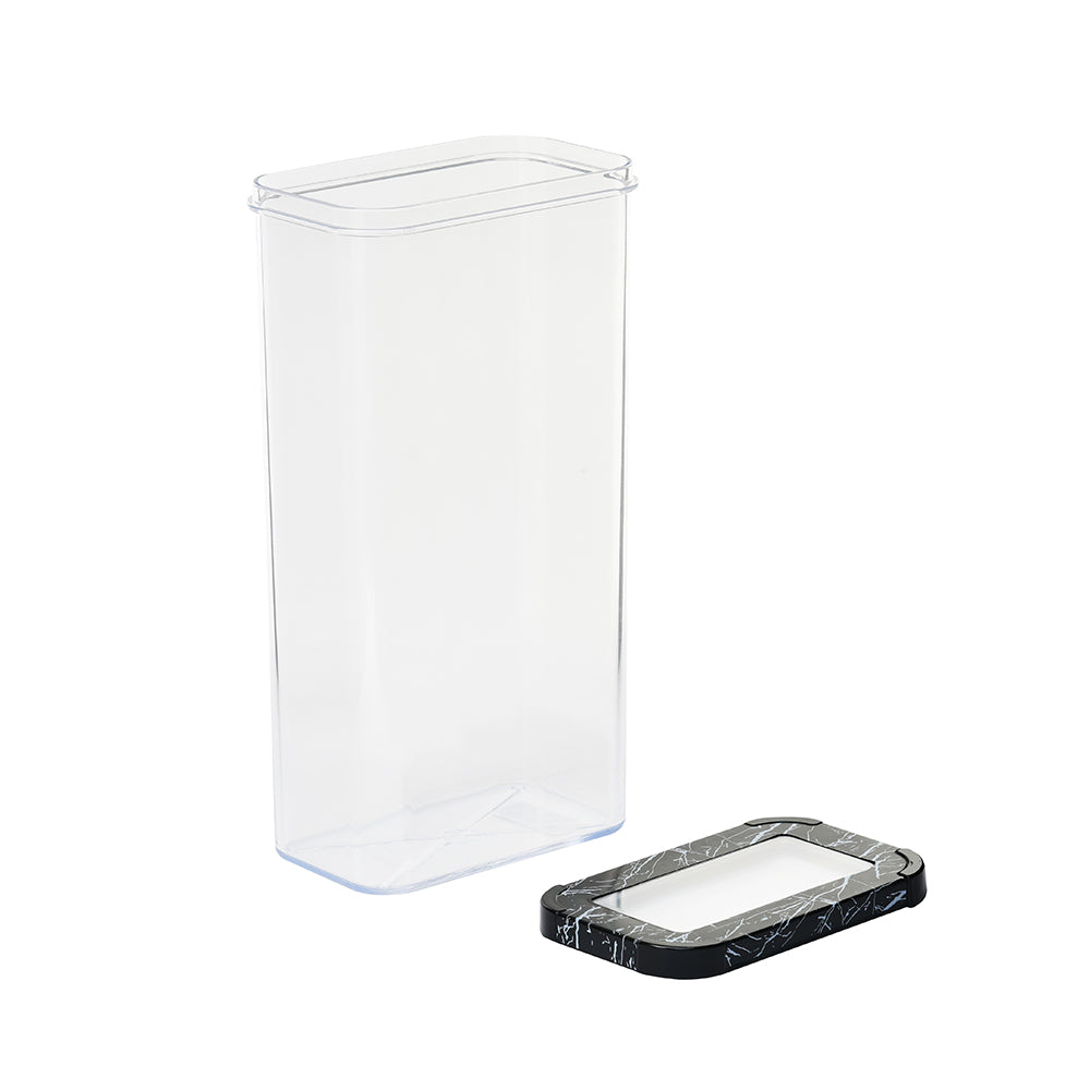 Ebony Rectangular 3000 ml Canister Storage Container (Black)