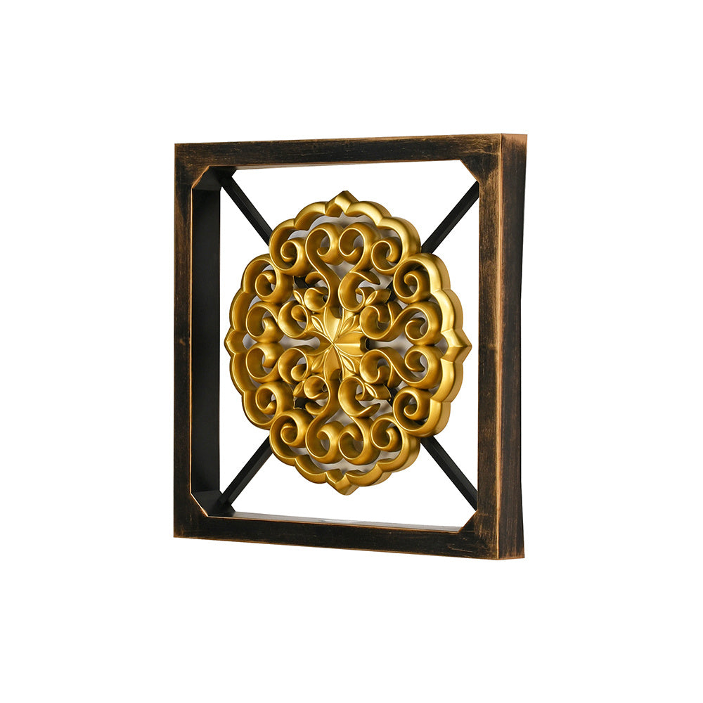 Moroccon Plaque Frame Wall Decor (Gold)