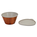 Plastic 460 ml Snack Bowl With Lid (Brown)