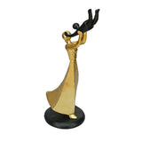 Mom Holding Kid Decorative Polyresin Showpiece (Black & Gold)