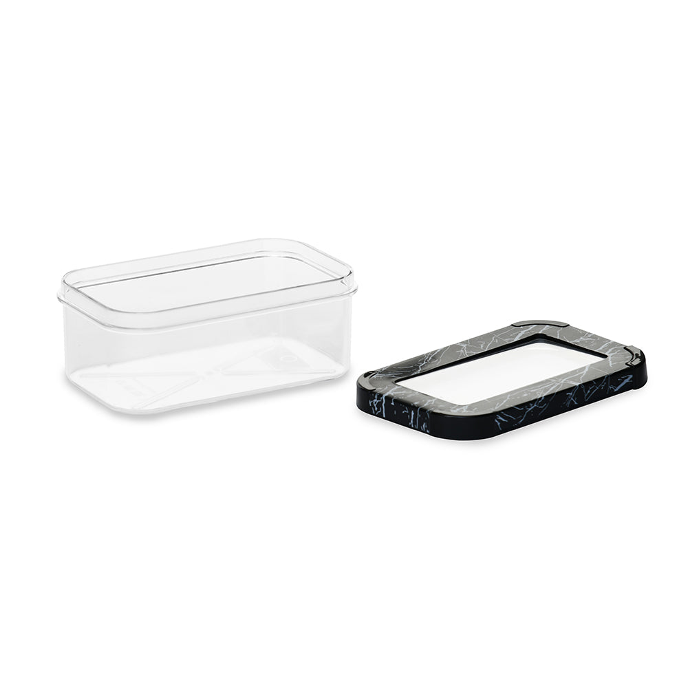 Ebony Rectangular 600 ml Canister Storage Container (Black)