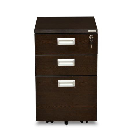 Nilkamal Prime 3 Drawer Pedestal (New Wenge)