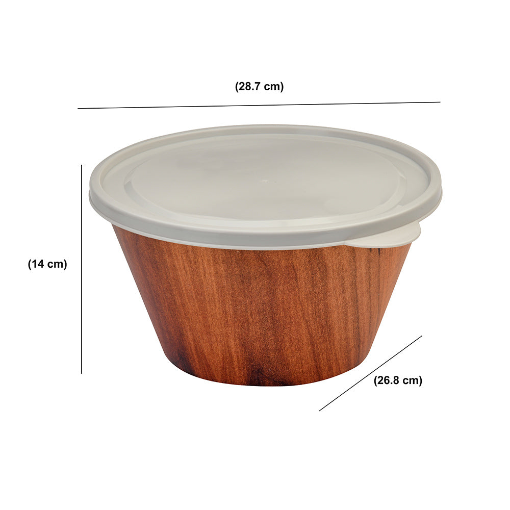 Plastic 460 ml Snack Bowl With Lid (Brown)