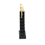 Man Climbing Stairs Decorative Polyresin Showpiece (Black & Gold)