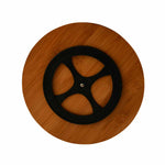 Ceramic Pizza Serving Platter with Bamboo Base (White)