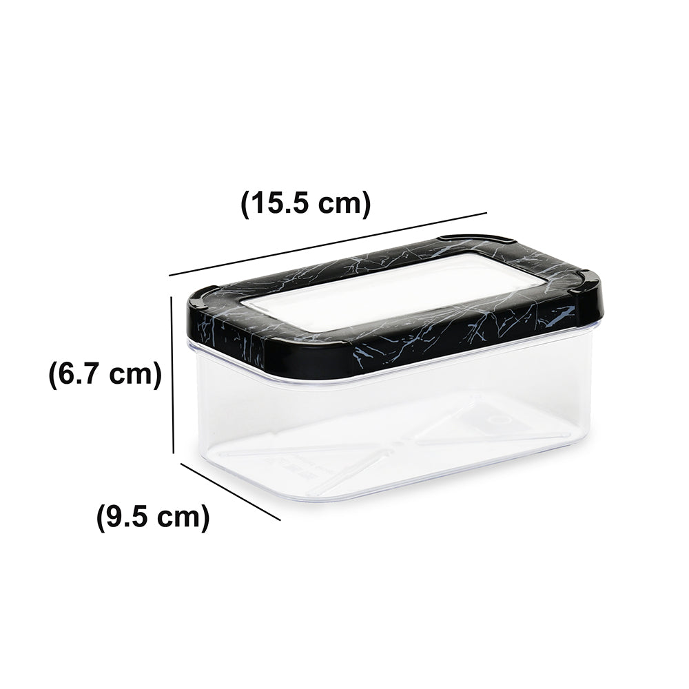 Ebony Rectangular 600 ml Canister Storage Container (Black)