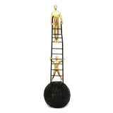 Two Men Climbing Decorative Polyresin Showpiece (Black & Gold)