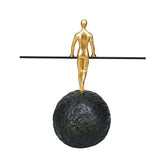 Balancing Man Decorative Polyresin Showpiece (Black & Gold)