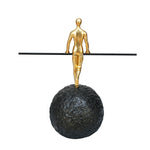 Balancing Man Decorative Polyresin Showpiece (Black & Gold)