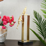 Man Pulling Teammate Decorative Polyresin Showpiece (Black & Gold)