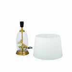 Glassio Butterfly Fabric Shade Glass & Metal Base Table Lamp (Gold)