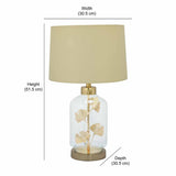 Glassio Fabric Shade Glass & Metal Base Table Lamp (Gold)