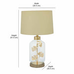 Glassio Fabric Shade Glass & Metal Base Table Lamp (Gold)