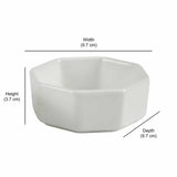 Ceramic 200 ml Bowls Set of 3 with Wooden Base (White)